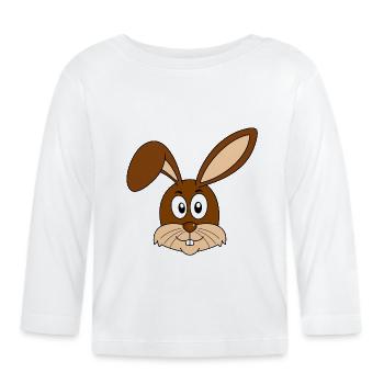 Hase Osterhase Häschen Hasenzähne Ostern Häschen - Baby Bio-Langarmshirt - Weiß - Vorne