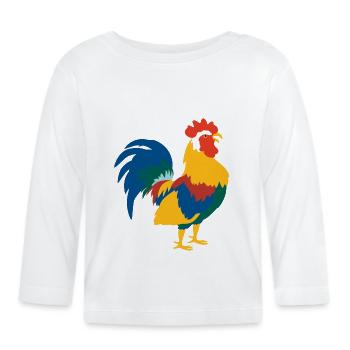 Hahn - Baby Bio-Langarmshirt - Weiß - Vorne