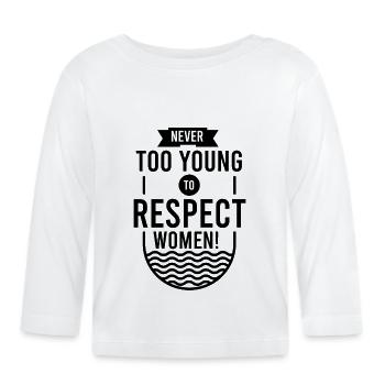 féminisme - T-shirt manches longues bio Bébé - blanc - Devant