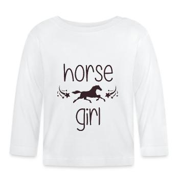 Horse Girl - Camiseta manga larga orgánico bebé - blanco - delante
