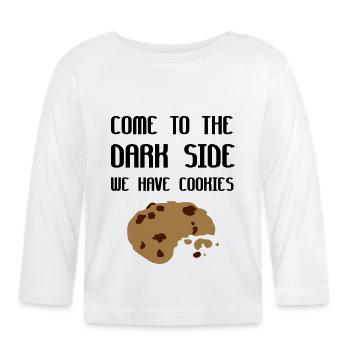 Come To The Dark Side We Have Cookies - T-shirt manches longues bio Bébé - blanc - Devant