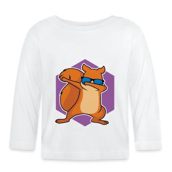 Tanzendes Eichhörnchen - Baby Bio-Langarmshirt - Weiß - Vorne