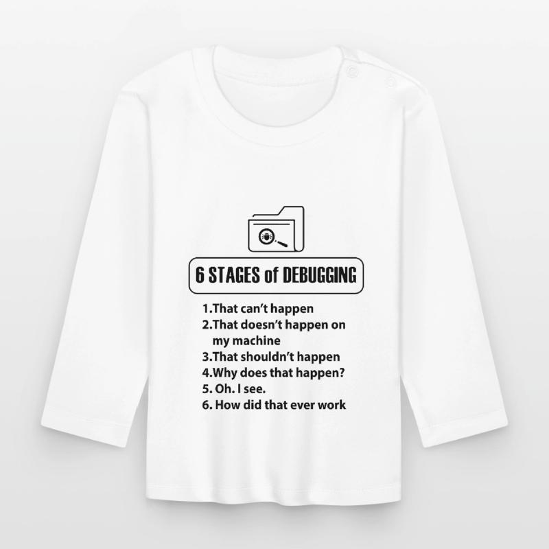 Cadeaux Programmeur Nerd Bug Developer T-shirt manches longues bio Bébé
