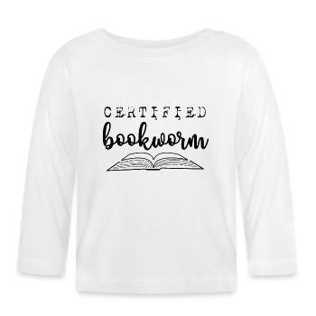 Bookworm - Bücherwurm - Baby Bio-Langarmshirt - Weiß - Vorne