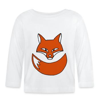 Orange Fox Wildlife Nature - by MEOW. - T-shirt manches longues bio Bébé - blanc - Devant
