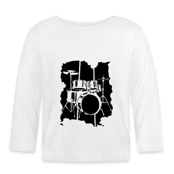Batteur - T-shirt manches longues bio Bébé - blanc - Devant