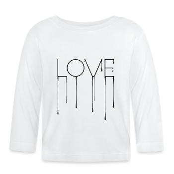 Love liquide - design - T-shirt manches longues bio Bébé - blanc - Devant