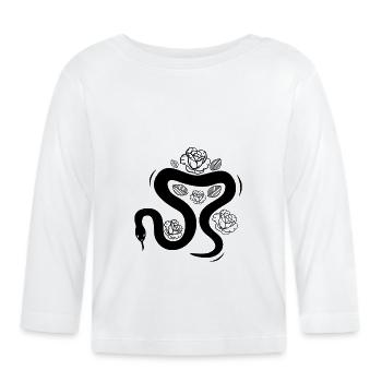 Schlange - Snake - Baby Bio-Langarmshirt - Weiß - Vorne