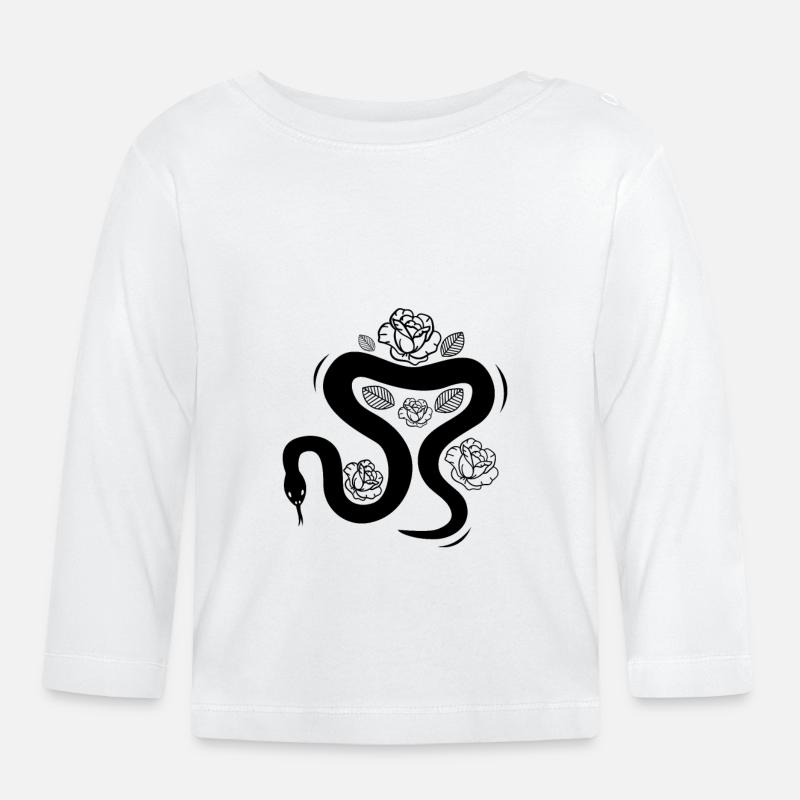 Schlange - Snake - Baby Bio-Langarmshirt - Weiß