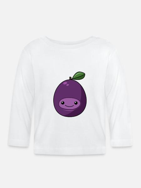 Comic Pflaume - Baby Bio-Langarmshirt - Weiß
