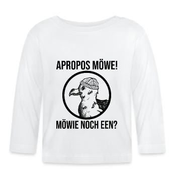 Möwie noch een Möwe - Baby Bio-Langarmshirt - Weiß - Vorne