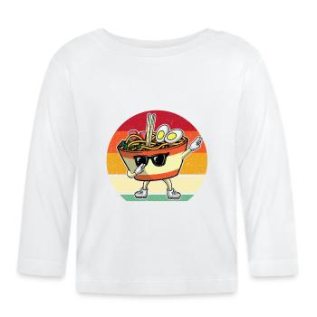 Camicia divertente Dabbing Ramen Noodles - Ramen Noodles - Maglietta a manica lunga ecologico per bambini - bianco - Fronte
