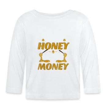 Miel d’abeille - T-shirt manches longues bio Bébé - blanc - Devant