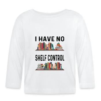Bücher Bibliothek Bücherwurm - Baby Bio-Langarmshirt - Weiß - Vorne