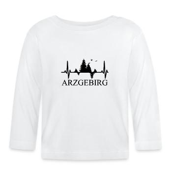 Arzgebirg Herzschlag Wald Erzgebirge Erzgebirger - Baby Bio-Langarmshirt - Weiß - Vorne