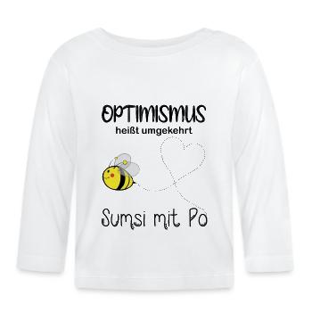 Sumsi mit Po Optimismus - Baby Bio-Langarmshirt - Weiß - Vorne