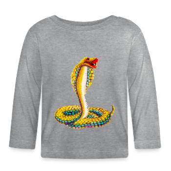 Pixel Snake - Organic Baby Long Sleeve T-Shirt - heather grey - Front