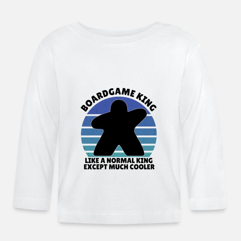 Boardgame King except much cooler - Baby Bio-Langarmshirt - Weiß