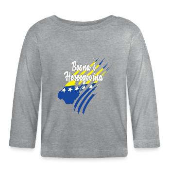 Bosna - Bosnia and Herzegovina - Organic Baby Long Sleeve T-Shirt - heather grey - Front