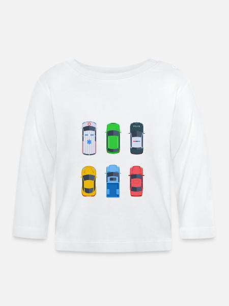 Toy Car Car Kids Gift Idea - Organic Baby Long Sleeve T-Shirt - white
