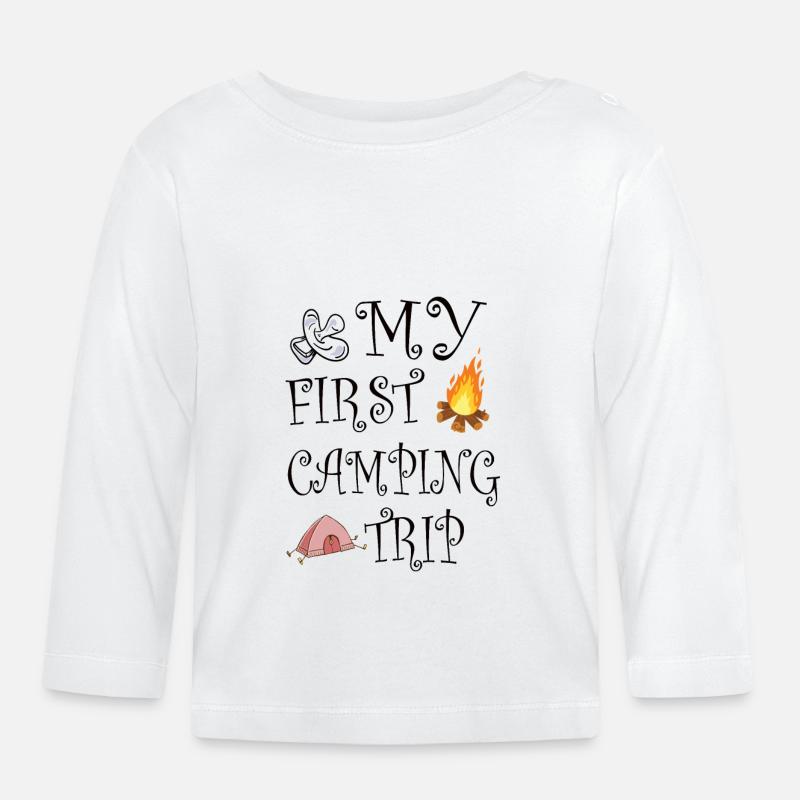Camping Trip Baby - Baby Bio-Langarmshirt - Weiß