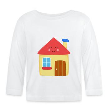 Maison maison chalet enfants - T-shirt manches longues bio Bébé - blanc - Devant