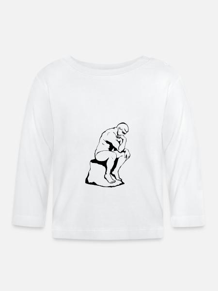 Philosophen-Denker - Baby Bio-Langarmshirt - Weiß