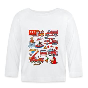 Fire brigade - Organic Baby Long Sleeve T-Shirt - white - Front