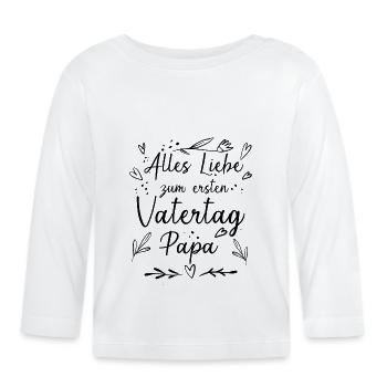 Erster Vatertag - Baby Bio-Langarmshirt - Weiß - Vorne