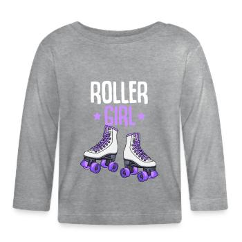 Rollschuhe Roller Girl Rollschuh Roller Skates - Baby Bio-Langarmshirt - Grau meliert - Vorne