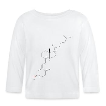 Vitamin D Molekül - Farbige Strukturformel - Baby Bio-Langarmshirt - Weiß - Vorne