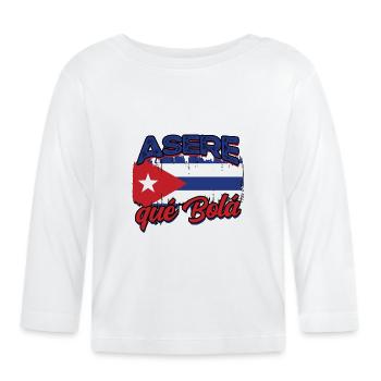 Asere qué Bola – Cuban Pride & Humor - Baby Bio-Langarmshirt - Weiß - Vorne