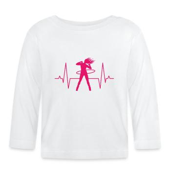 Hula Reifen Hullern Hoop Fitness Geschenk Damen - Baby Bio-Langarmshirt - Weiß - Vorne
