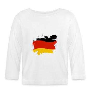 Drapeau allemand Drapeau Football Germany - T-shirt manches longues bio Bébé - blanc - Devant