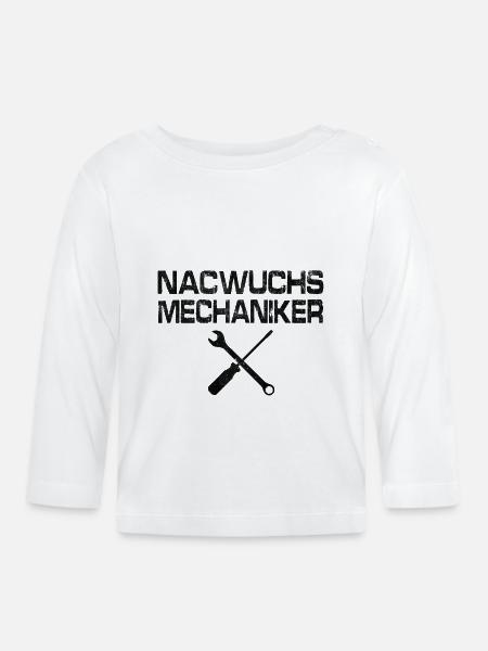 Nachwuchs Mechaniker - Baby Bio-Langarmshirt - Weiß