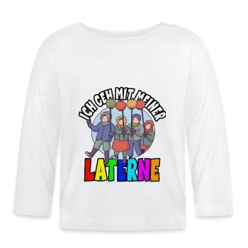Laternenlauf Sankt Martin St Martin - Baby Bio-Langarmshirt - Weiß - Vorne
