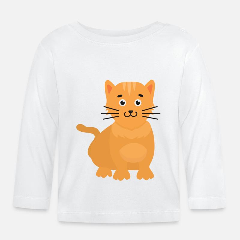 Katze - Baby Bio-Langarmshirt - Weiß