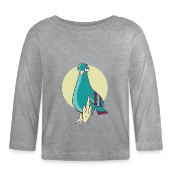 Ruhrpott Brieftaube - Baby Bio-Langarmshirt - Grau meliert - Vorne