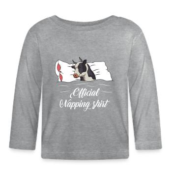 Vache Chemise de couchage Vaches Cadeau - T-shirt manches longues bio Bébé - gris chiné - Devant
