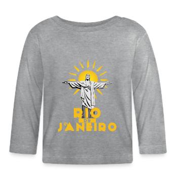 Cristo Redentor Rio - T-shirt manches longues bio Bébé - gris chiné - Devant