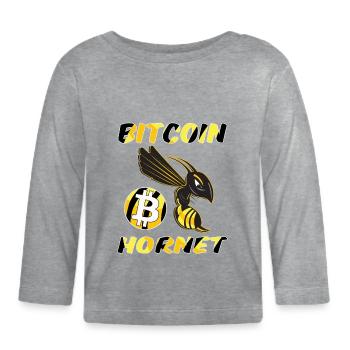 Bitcoin Hornet Hornisse Crypto schwarz gelb - Baby Bio-Langarmshirt - Grau meliert - Vorne