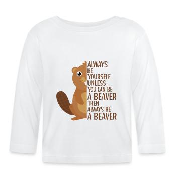 Bieber Outfit für Bieber Liebhaber - Baby Bio-Langarmshirt - Weiß - Vorne