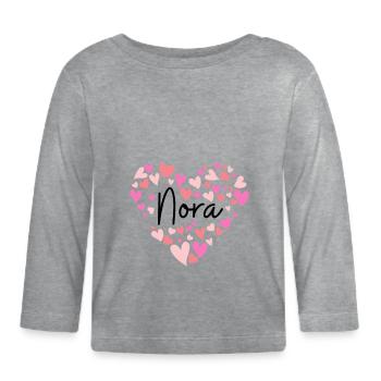 Ich liebe Nora - Baby Bio-Langarmshirt - Grau meliert - Vorne