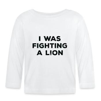 Blessure - Je me suis battu contre un lion - T-shirt manches longues bio Bébé - blanc - Devant