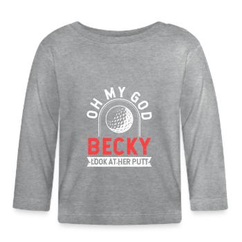 Drôle de golfeur de golf Oh mon dieu Beck - T-shirt manches longues bio Bébé - gris chiné - Devant