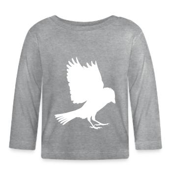 white sparrow - Organic Baby Long Sleeve T-Shirt - heather grey - Front