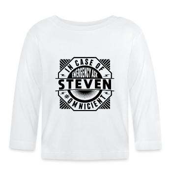 Im Notfall Fragen Sie Steven - Baby Bio-Langarmshirt - Weiß - Vorne