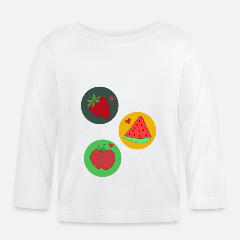 Früchte - Baby Bio-Langarmshirt - Weiß