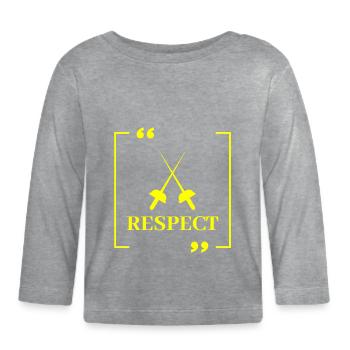 Säbelfechten - Ideal für einen Fechtfan - Baby Bio-Langarmshirt - Grau meliert - Vorne