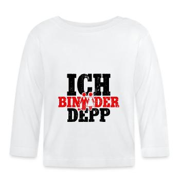 Ich bin der Depp Bräutigam - Baby Bio-Langarmshirt - Weiß - Vorne